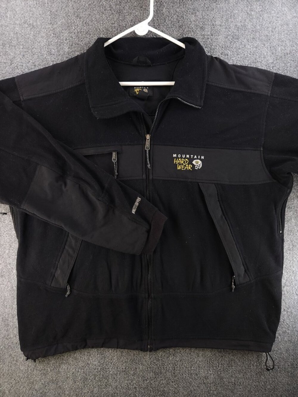 Mountain Hardwear Pit Zippers Full Zip Pockets WINDSTOPPER 2XL Fleece Black